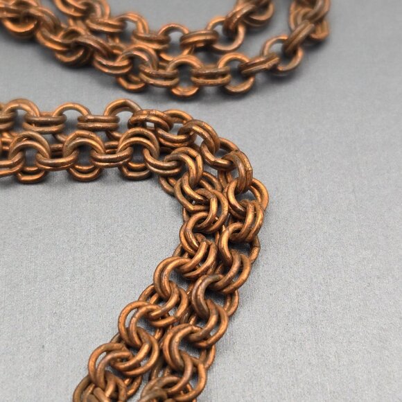 VTG Solid Copper Seahorse & Fish Pendant Necklace 20" Double Round Link Chain - Picture 7 of 10